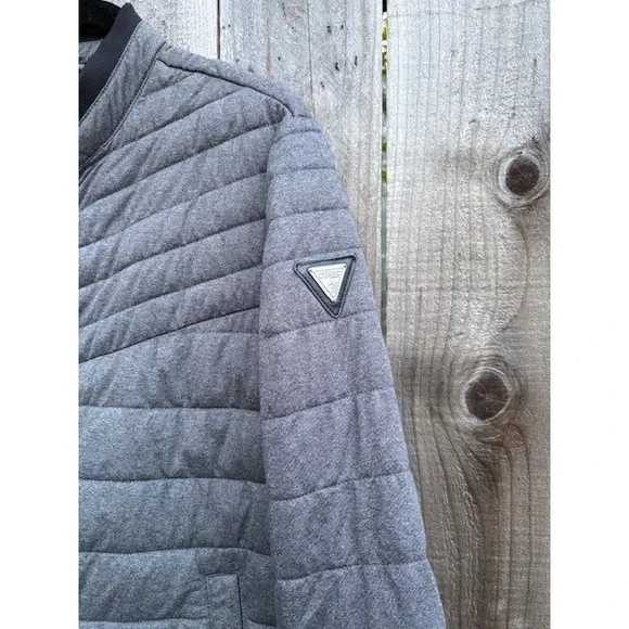 Mens‎ GUESS Grey Quilted Puffer Bomber Jacket Size XL Style MA6S17-3779 - Picture 4 of 6